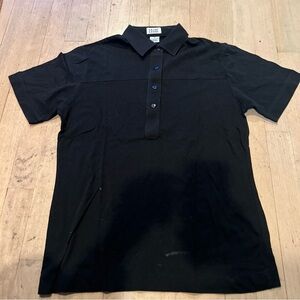 Leon Levine Polo Shirt Women's S Short Sleeve Blouse Black